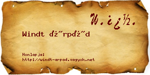 Windt Árpád névjegykártya