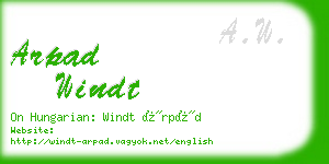 arpad windt business card